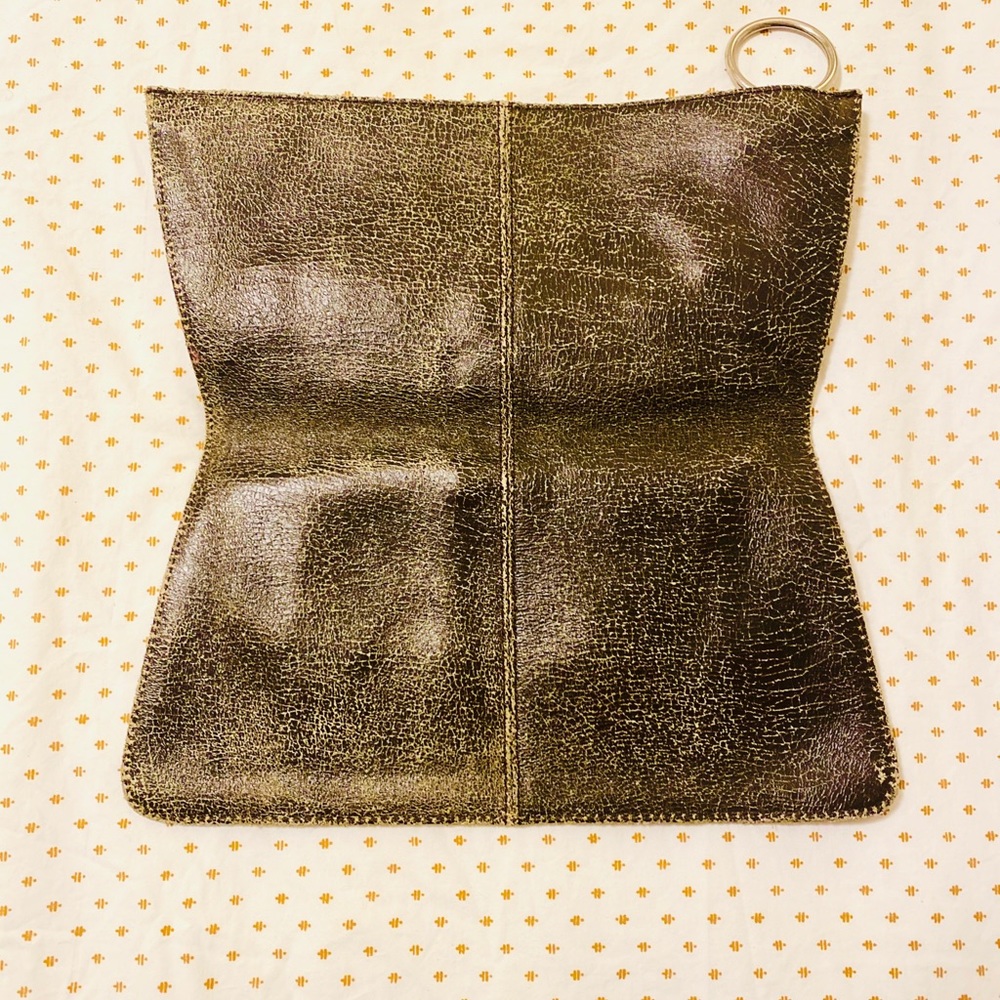 Yeehaw! Distressed genuine cowhide leather clutch